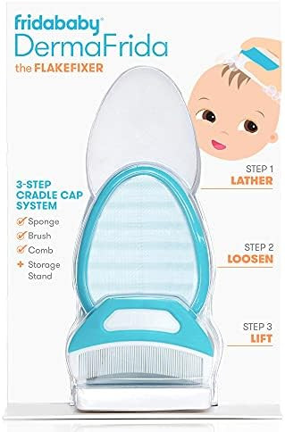 The 3-Step Cradle Cap System by Fridababy | DermaFrida The FlakeFixer | Sponge, Brush, Comb and Stor | Amazon (US)
