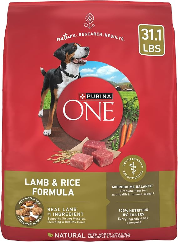 Purina ONE Dry Dog Food Lamb and Rice Formula - 31.1 lb. Bag | Amazon (US)