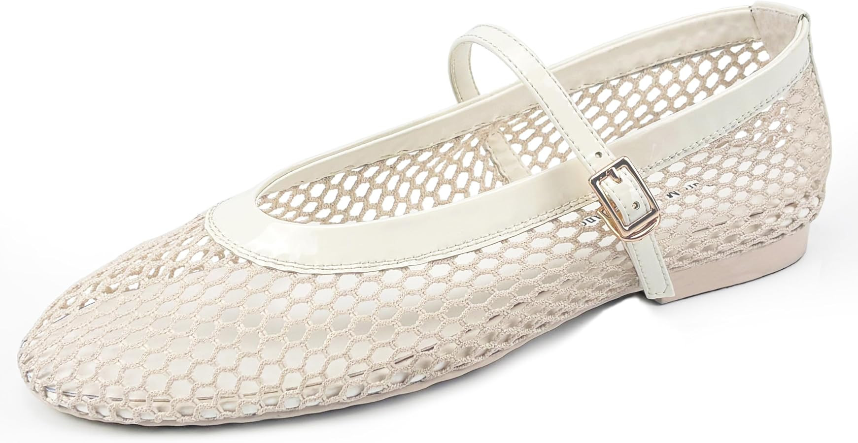 Mesh Flats for Women Breathable Ballet Flats Mary Jane with Buckle Strap, Casual Office Fishnet B... | Amazon (US)
