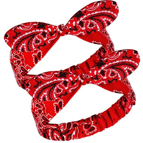 Hicarer 2 Pcs Bandana Headband for Women, Knot Retro Paisley Print Bandana 4th of July Patriotic ... | Amazon (US)