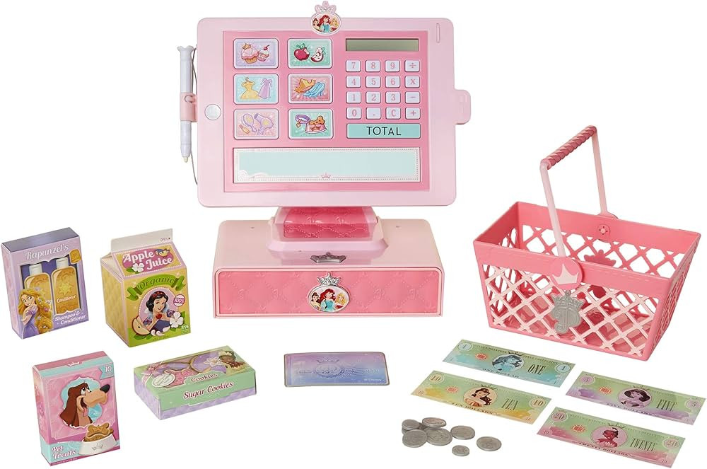Disney Princess Style Collection Cash Register Shop N Play Market Set - Shopping Basket Included | Amazon (US)