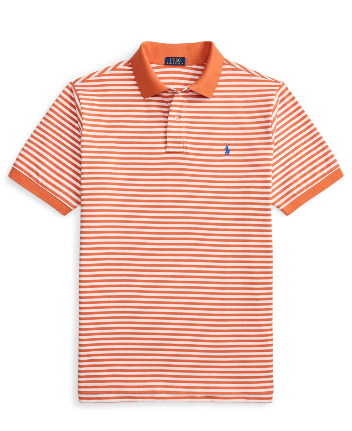 Polo Ralph Lauren Men's Big & Tall Striped Mesh Polo Shirt - Orange | Macy's
