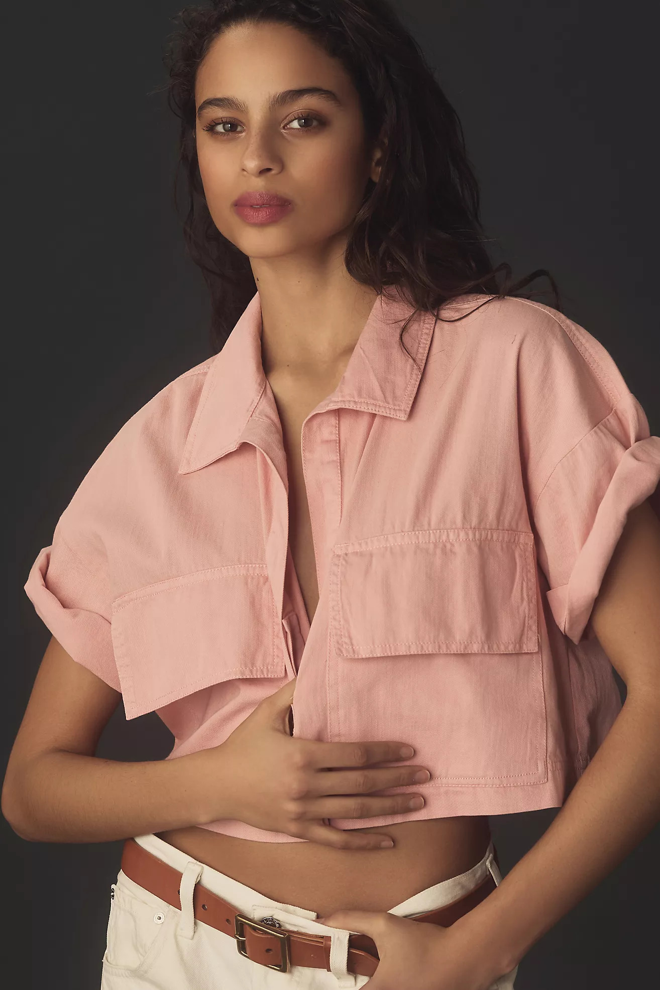 Pilcro Short-Sleeve Cropped Tee | Anthropologie (US)