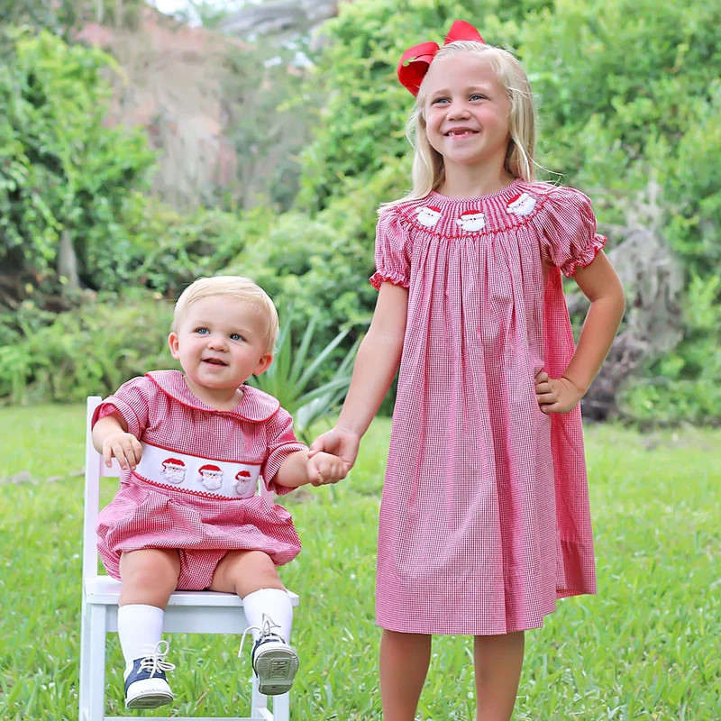 Santa's Favorite Smocked Collared Bubble | Classic Whimsy