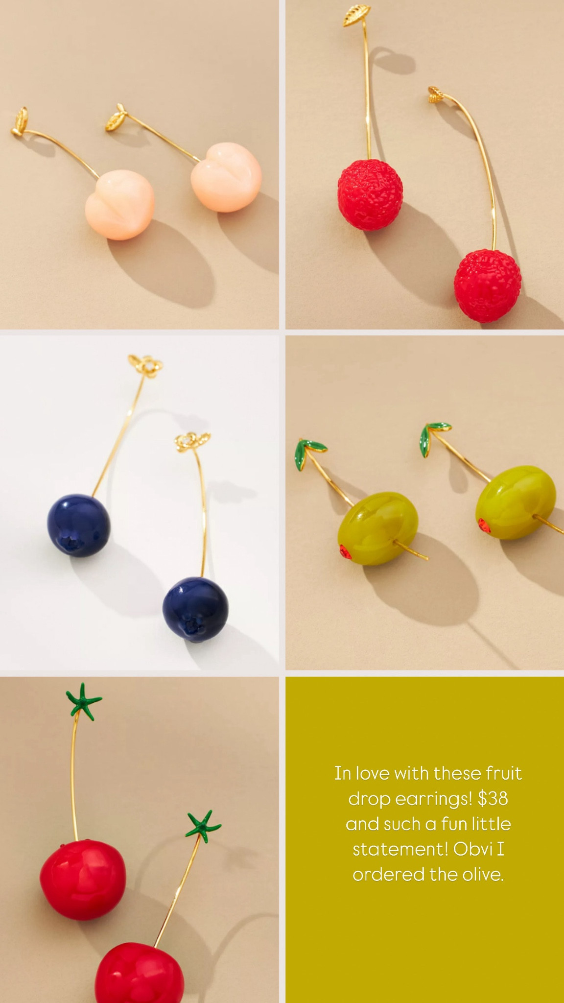 In love with these fruit drop earrings! $38 and such a fun little statement! Obvi I ordered the olive. Anthropologie Fruit Drop Earrings! 

#LTKStyleTip #LTKParties #LTKFindsUnder50