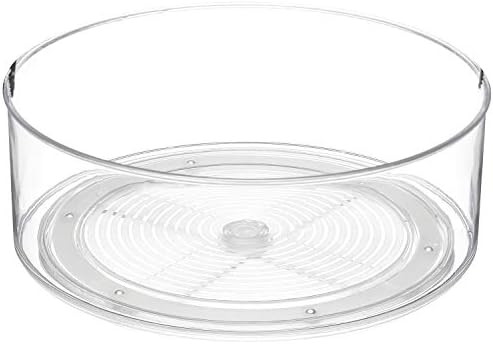 Home Intuition Round Plastic Lazy Susan Turntable Food Storage Container for Kitchen | Amazon (US)