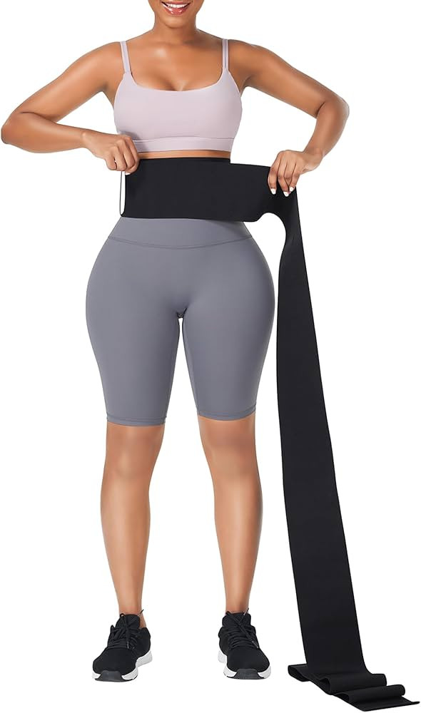 FeelinGirl Waist Trainer for Women Bandage Wrap Trimmer Belt Long Torso Tummy Wraps Belly Body Sh... | Amazon (US)