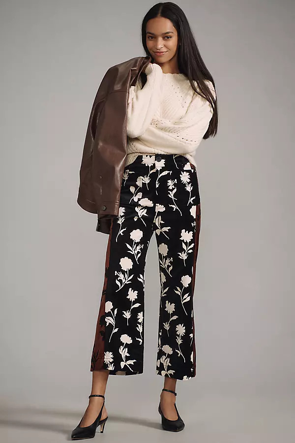 The Colette Cropped Wide-Leg Pants by Maeve: Velvet Edition | Anthropologie (US)