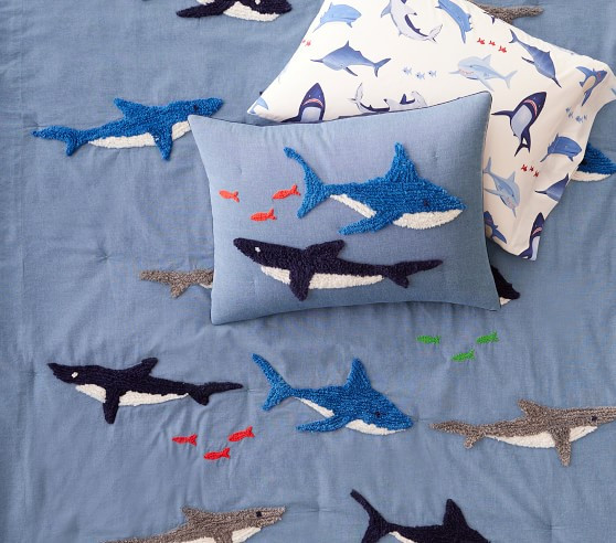 Candlewick Sharks Comforter & Shams | Pottery Barn Kids