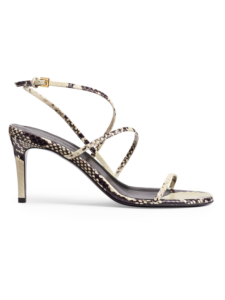 Loop 75MM Snake-Embossed Leather Sandals | Saks Fifth Avenue