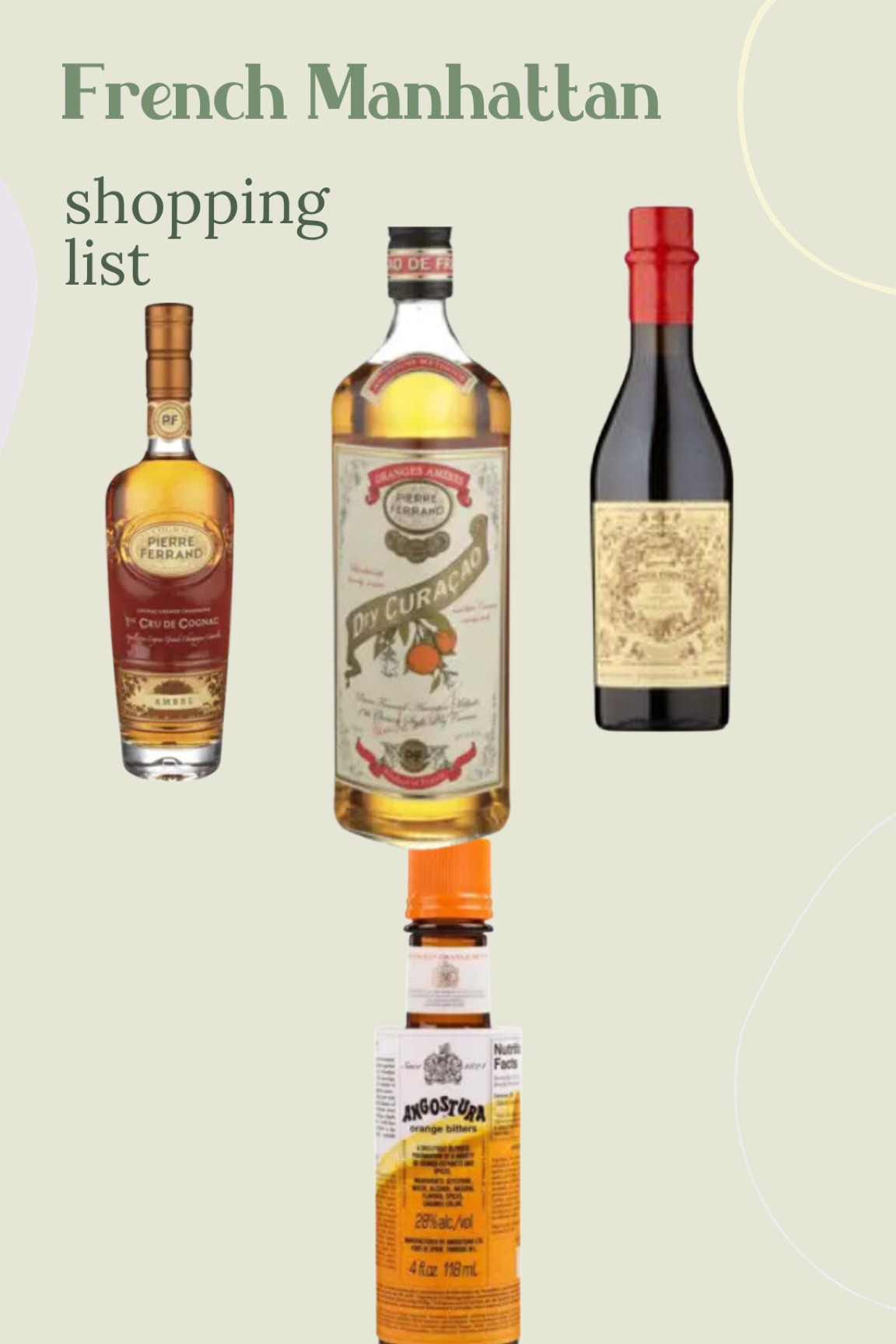 Everything you need to make a french Manhattan at home 