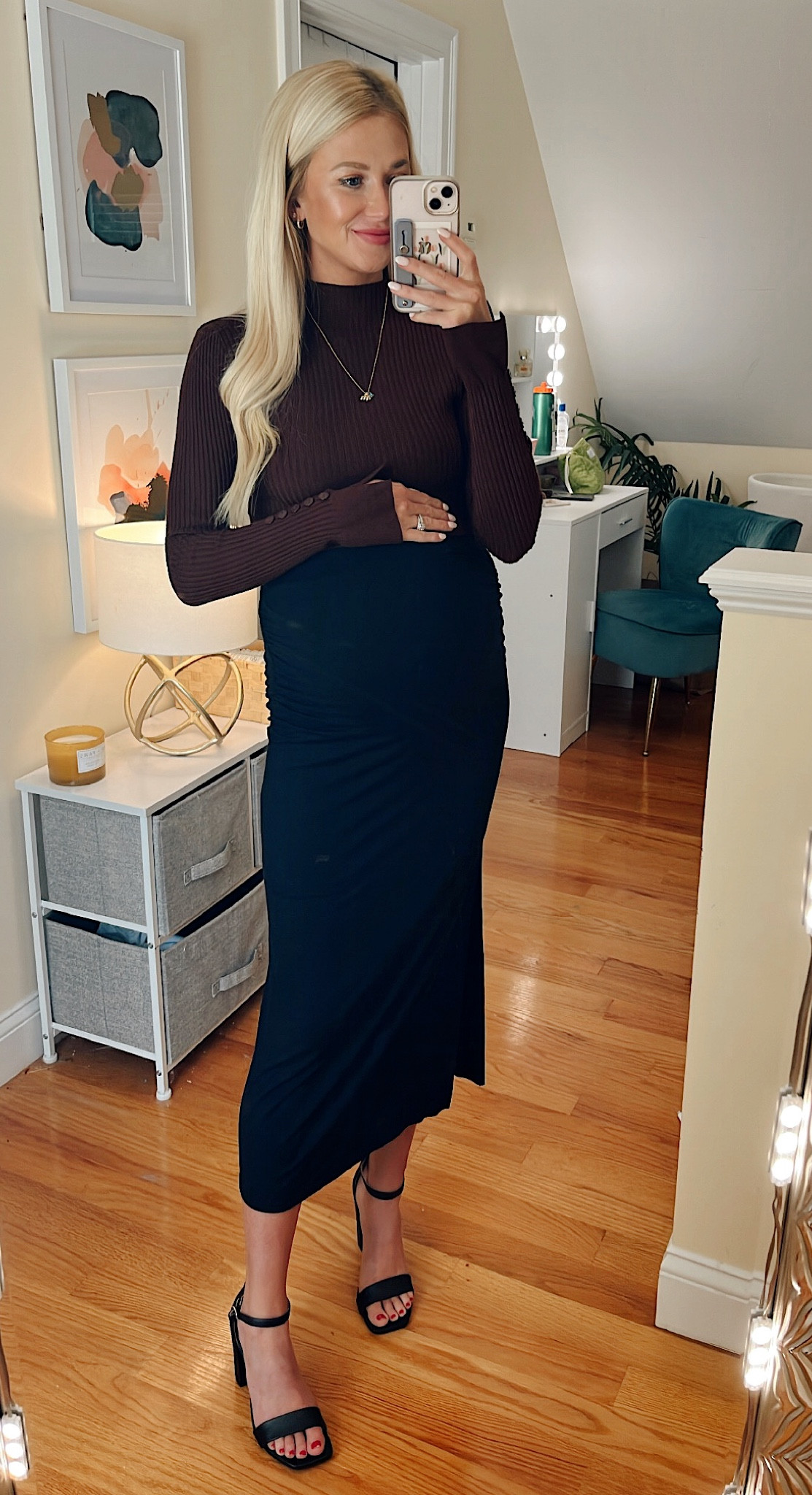 Bump Friendly Outfit Idea for Fall. wearing xs in both pieces 