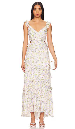 Cassis Dress in Taupe Purple Floral | Revolve Clothing (Global)