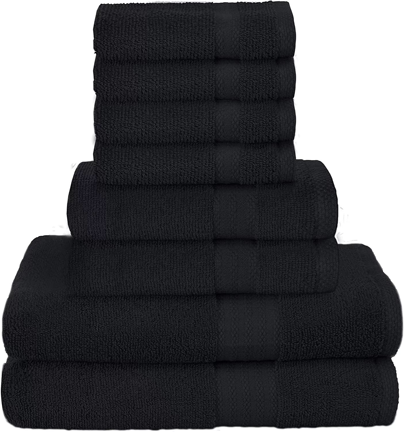 GLAMBURG Ultra Soft 8-Piece Towel Set - 100% Pure Ringspun Cotton, Contains 2 Oversized Bath Towe... | Walmart (US)