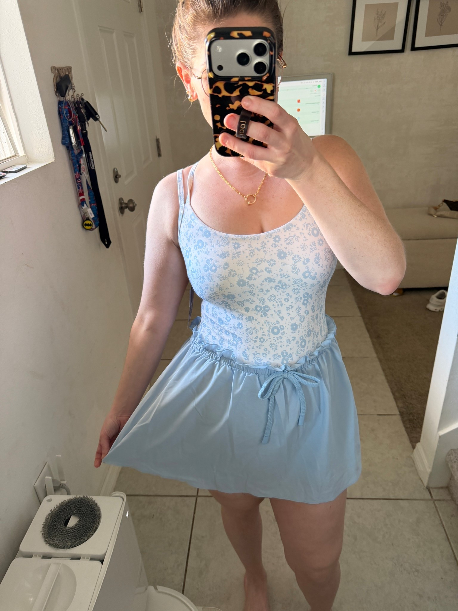 The cutest little active dress from Target and it’s under $40 🤍 Baby blue + tiny florals = sporty coquette perfection. Perfect for errands, walks, or pretending I play tennis. I am 5‘3“ 145 pounds wearing a medium. ￼

#LTKootd #LTKActive #LTKfitnessgoals
