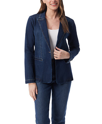 Gloria Vanderbilt Women's Denim One-Button Blazer - Macy's | Macy's