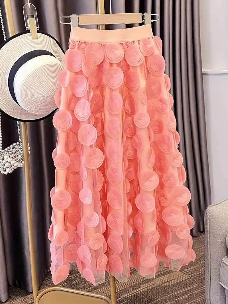 Applique High Waist Skirts Elegant Maxi Skirts Spring Summer - Temu | Temu Affiliate Program