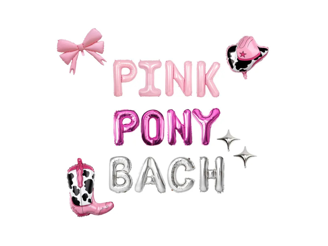 Pink Pony Bachelorette Letter Balloon Kit Custom Country Cowgirl Bachelorette Party Decorations W... | Etsy (US)