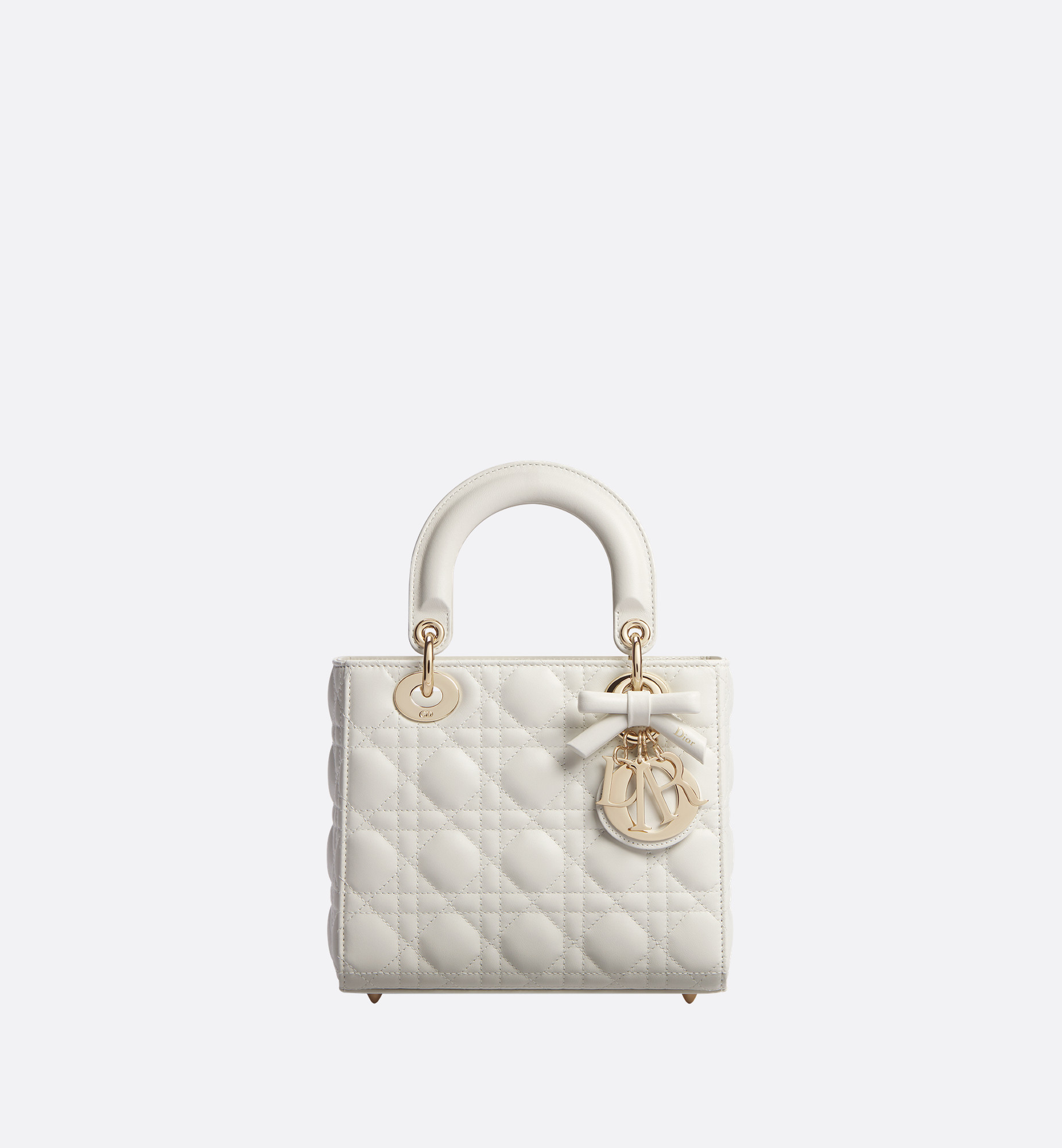 Small Lady Dior Bag with Strap Latte Cannage Lambskin | DIOR | Christian Dior Parfums UK