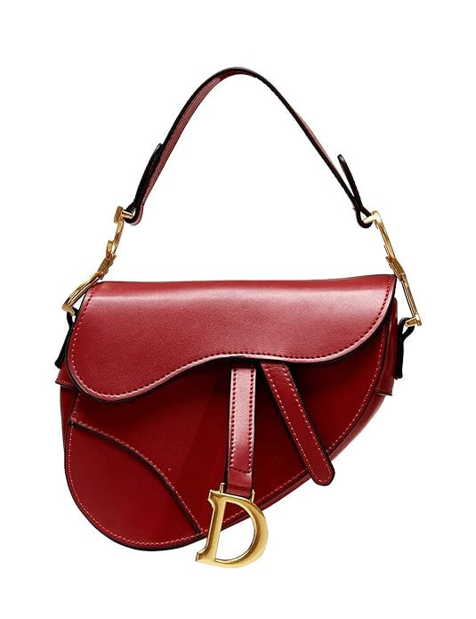 LA FESTIN Ladies Designer Crossbody Purses with Wide Shoulder Strap Trendy D-shape Leather Saddle... | Amazon (US)