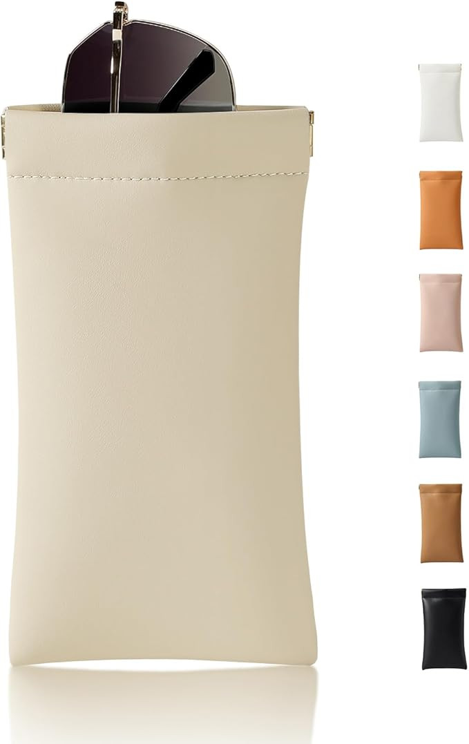 Squeeze Top Sunglass Case, New Organosilicon Soft Leather Eyeglass Glass Case Travel Large Sungla... | Amazon (US)