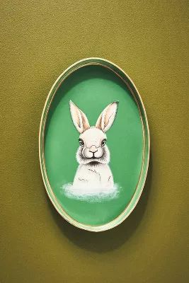 Les Ottomans Handpainted Bunny Tray | Anthropologie (US)