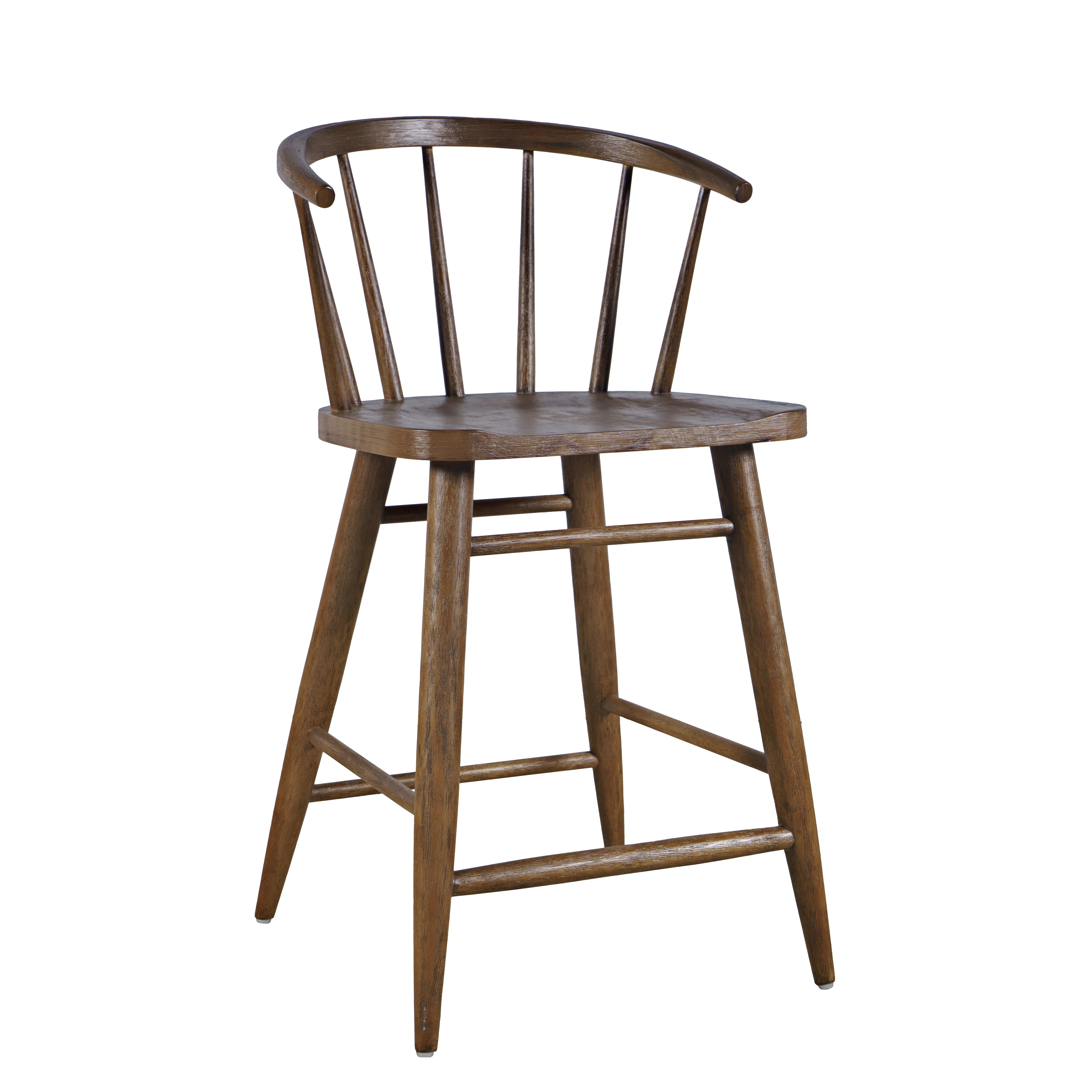 Crumpton Fitz Traditional Solid Wood Curved Back Spindle Counter Stool - Black | Wayfair North America