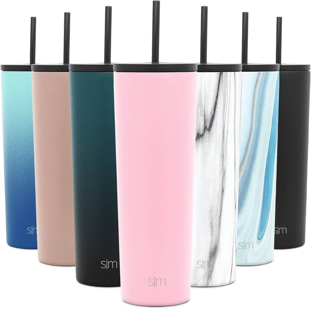 Simple Modern Insulated Tumbler with Lid and Straw | Iced Coffee Cup Reusable Stainless Steel Wat... | Amazon (US)