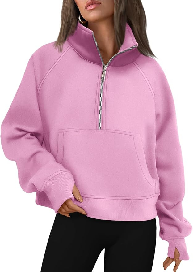 AUTOMET Womens Sweatshirts Half Zip Cropped Pullover Fleece Quarter Zipper Hoodies 2026 Fall Fash... | Amazon (US)