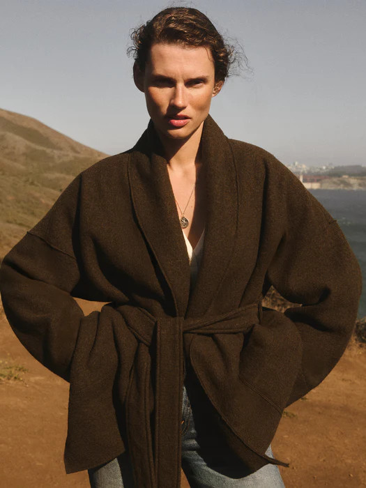 Marled River Rock Felted Wool Wrap Coat - Buck Mason- Modern American Classics | Buck Mason