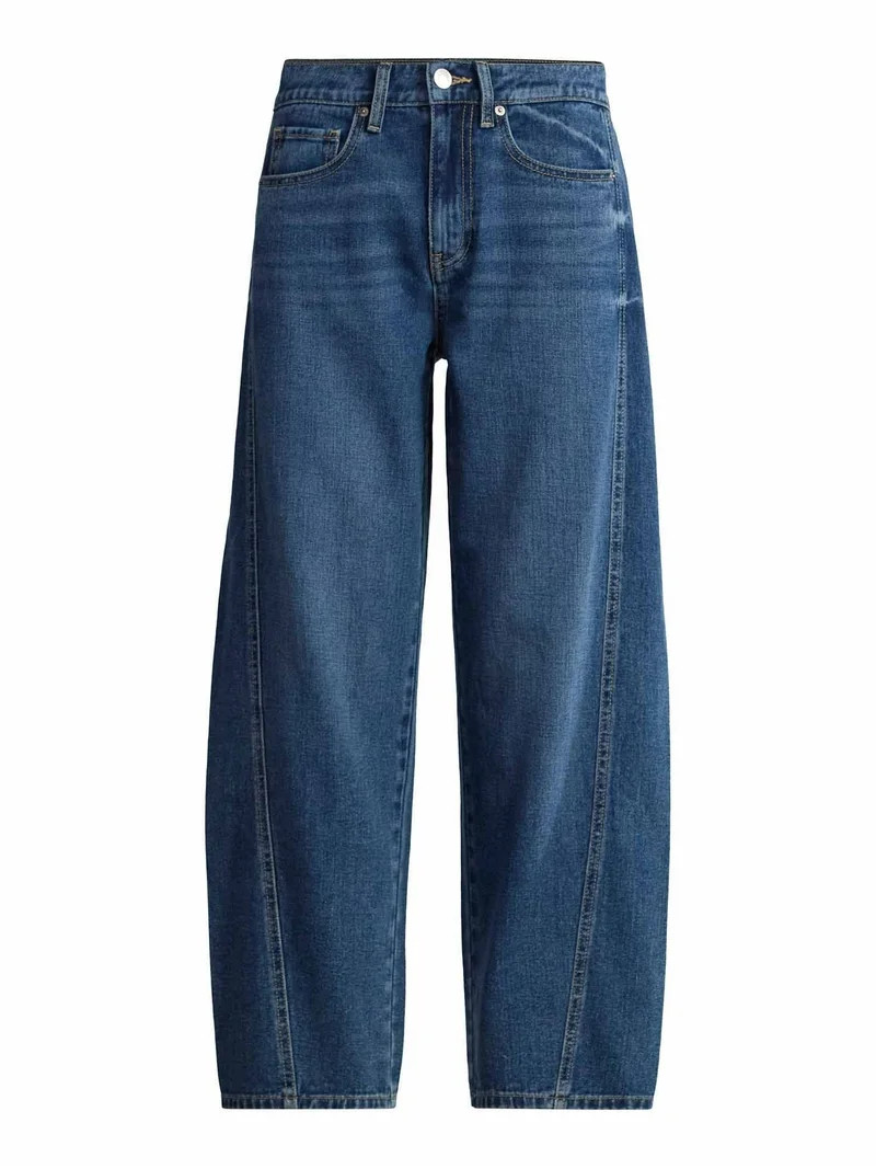 Free Assembly Women's and Women's Plus Barrel Ankle Jeans, 27" Inseam, Sizes 0-26 | Walmart (US)