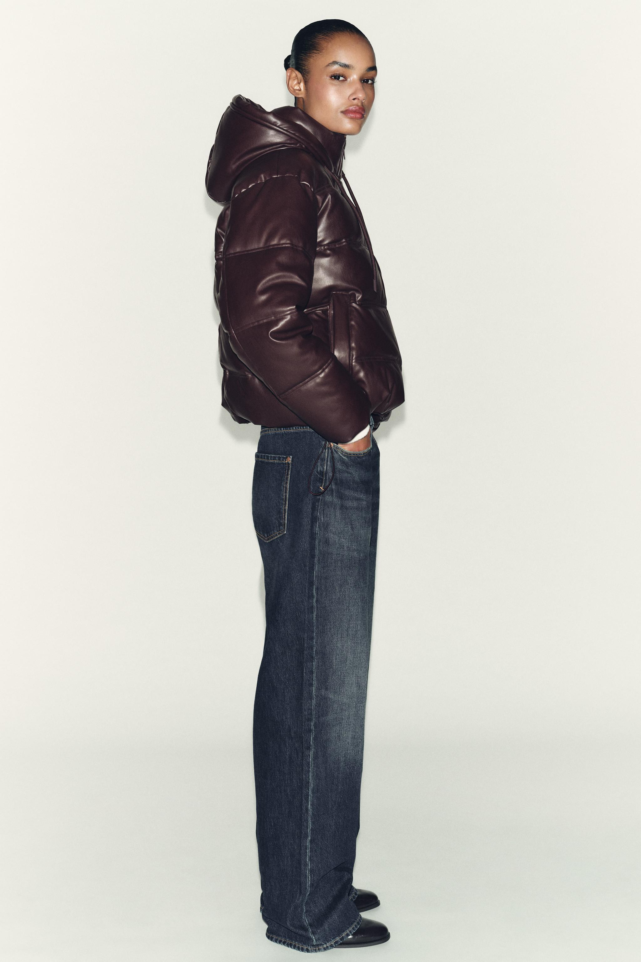 WATER-REPELLENT WINDPROOF QUILTED FAUX LEATHER ANORAK | Zara UK