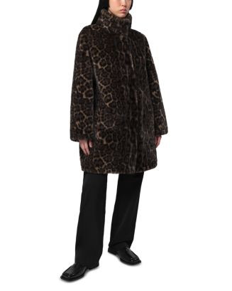 Faux Fur Blair Leopard Mid Length Coat | Bloomingdale's (US)