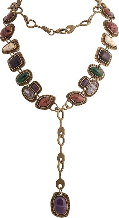 MINACHI Bohemian Created Turquoise Beaded Y-Necklace, Turquoise-toned Multi-shaped Pendant, Daint... | Amazon (US)