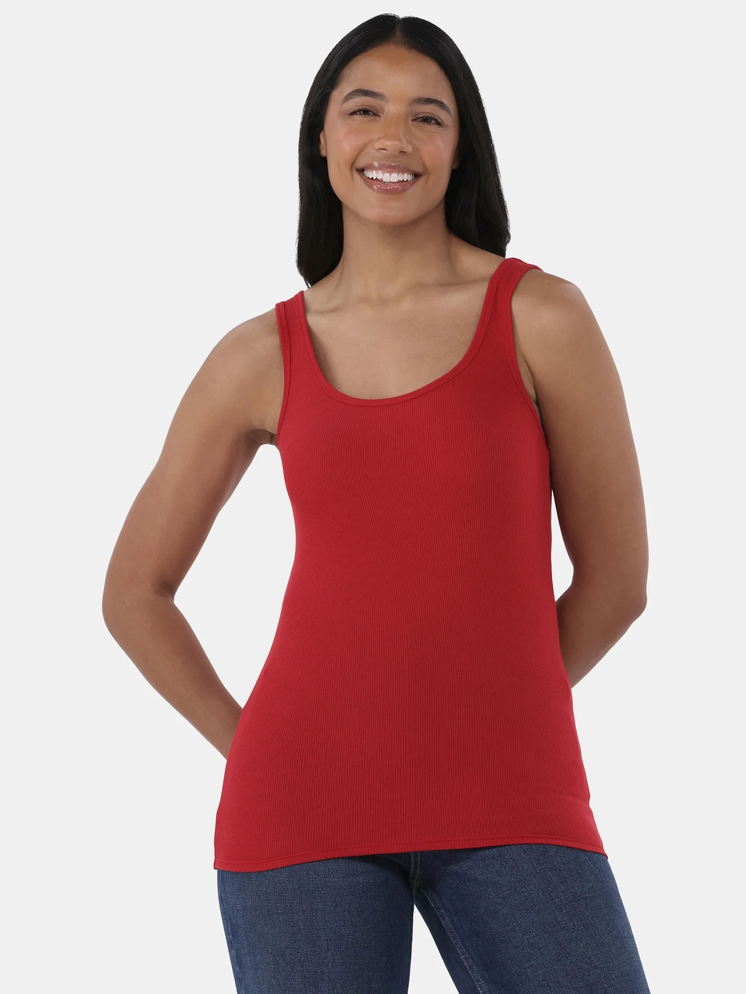 Time and Tru Women's Ribbed Tank Top, Sizes XS-XXXL | Walmart (US)