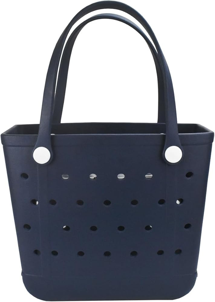 Beach Bag, Waterproof Beach Tote, Rubber Medium Tote Bag, Washable and Durable Open Handbag for B... | Amazon (US)