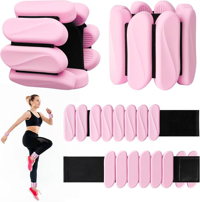 Wrist Weights, 2Pack Wearable Wrist Ankle Weights for Women and Men, Adjustable Silicone Arm and ... | Amazon (US)