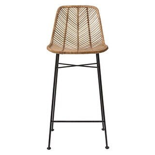 Rattan Bar Stool with Metal Frame - On Sale - Overstock - 31638174 | Bed Bath & Beyond
