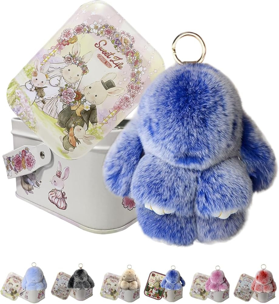 Easter Keychain With Tin Box, Bunny Lucky Keychains, Handmade Soft Bunny Keychain | Amazon (US)