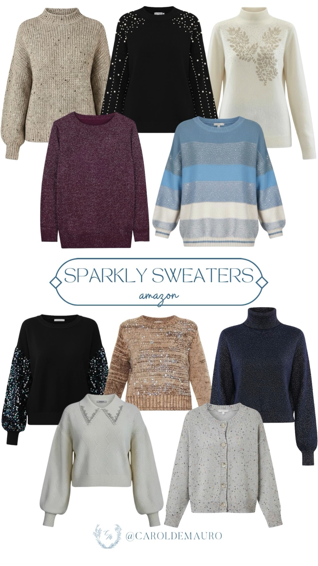 Your winter wardrobe just got a major upgrade. From shimmering stripes to embellished collars, you’ll find every excuse to wear these sparkly Amazon gems for New Year's Eve or all season long!

amazon fashion, sweater weather, cozy knits, affordable look, winter outfit, style inspo, wardrobe staple, fashion inspo, NYE outfit

#LTKSaleAlert #LTKHoliday #LTKSeasonal