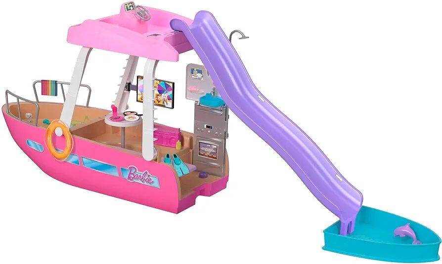 Barbie Toy Boat Playset, Dream Boat with 20+ Pieces Including Pool, Slide & Dolphin, Ocean-Themed... | Amazon (US)