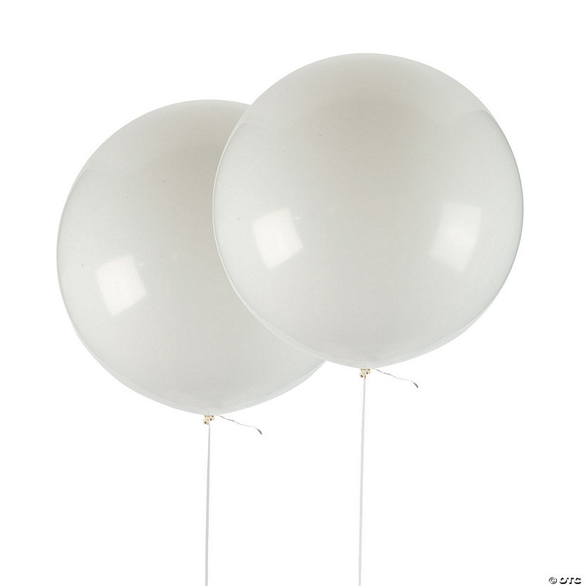 Jumbo White 36" Latex Balloons - 2 Pc. | Oriental Trading Company