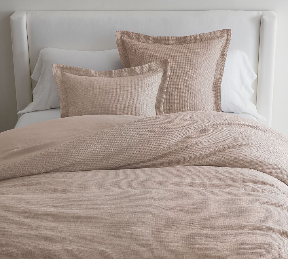 European Flax Linen Waffle Duvet Cover & Shams | Pottery Barn (US)