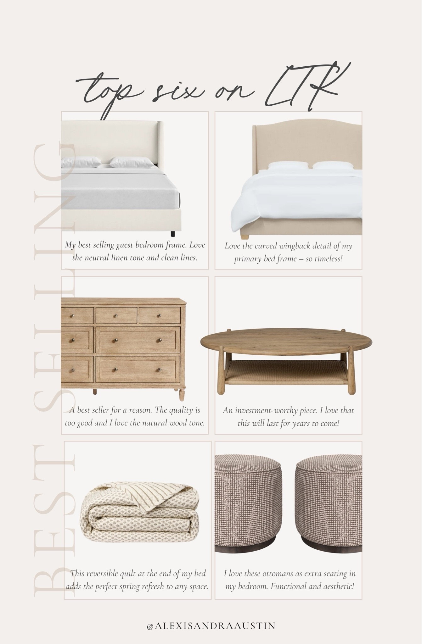 This week’s top six on LTK! Find all of my best selling favorites for a quality, elevated space in any area of your home.

Home finds, neutral home inspo, best sellers, furniture favorites, spring refresh, home refresh, living room refresh, bedroom refresh, Pottery Barn style, Wayfair, Four Hands, shop the look!

#LTKSeasonal #LTKHome