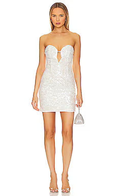 Bardot Jinxa Mini Dress in Nude Sequin from Revolve.com | Revolve Clothing (Global)