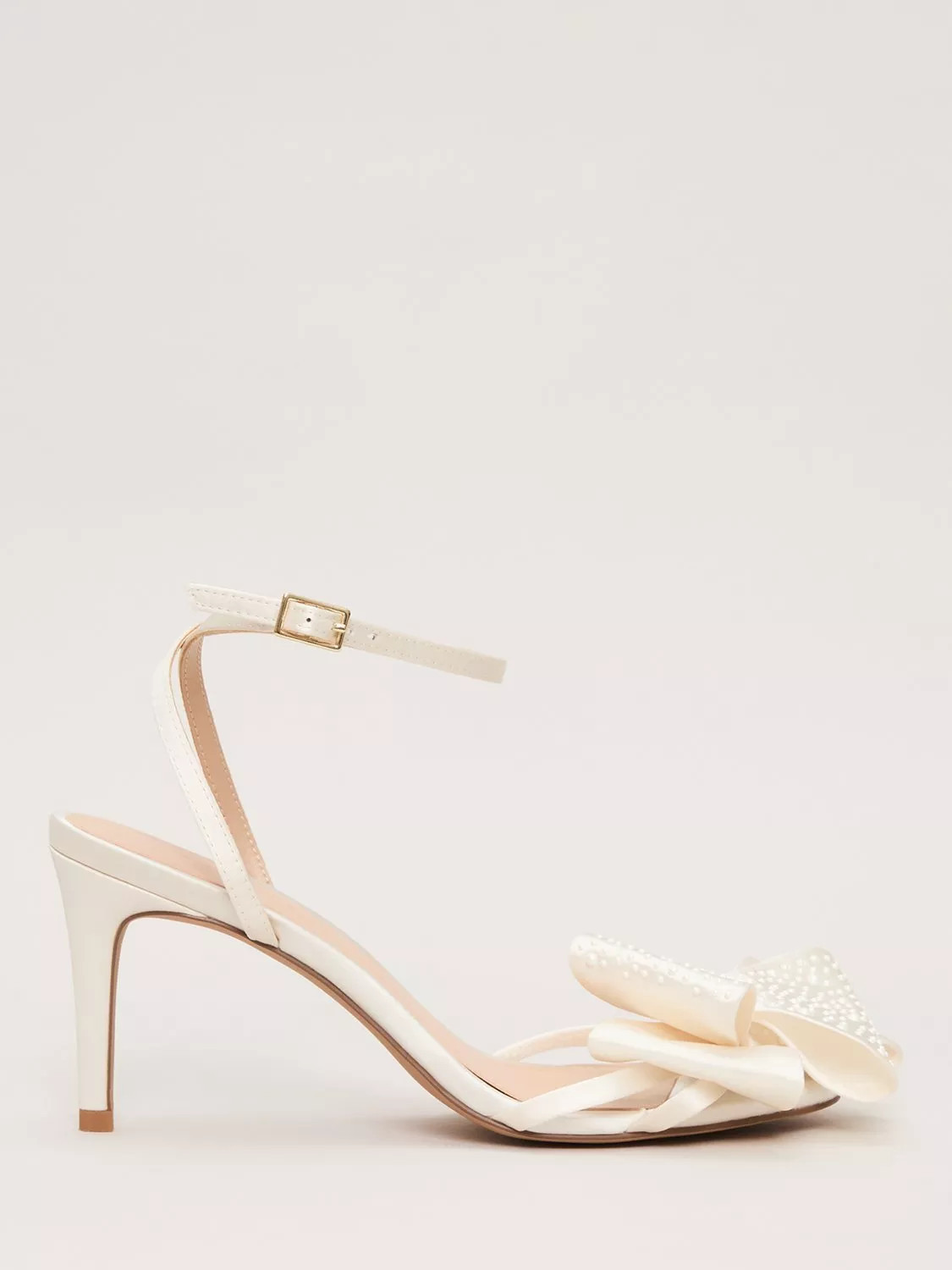 Phase Eight Pearl Bow Bridal Sandals, Ivory | John Lewis (UK)