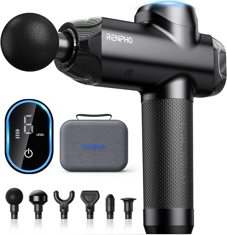 RENPHO R3 Upgrade Power Massage Gun Deep Tissue, Powerful 12 mm Amplitude Muscle Massage Gun, LCD... | Amazon (UK)