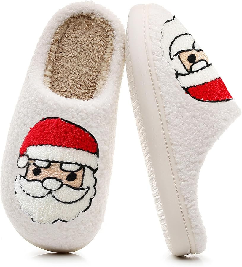Menore Christmas Reindeer Slippers for Womens Mens Plush Warm Santa Claus Slippers Fuzzy House Sl... | Amazon (US)
