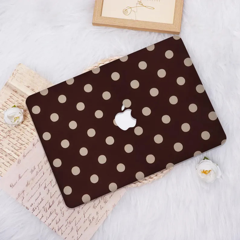 Brown Polka Dots Pattern New Macbook Case,Custom Mac 2025 Air 15/13" Laptop Cover,MacBook M1 M2 M... | Etsy (Global)