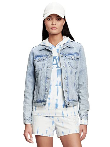 GAP Womens Icon Denim Jacket Light Wash L | Amazon (US)